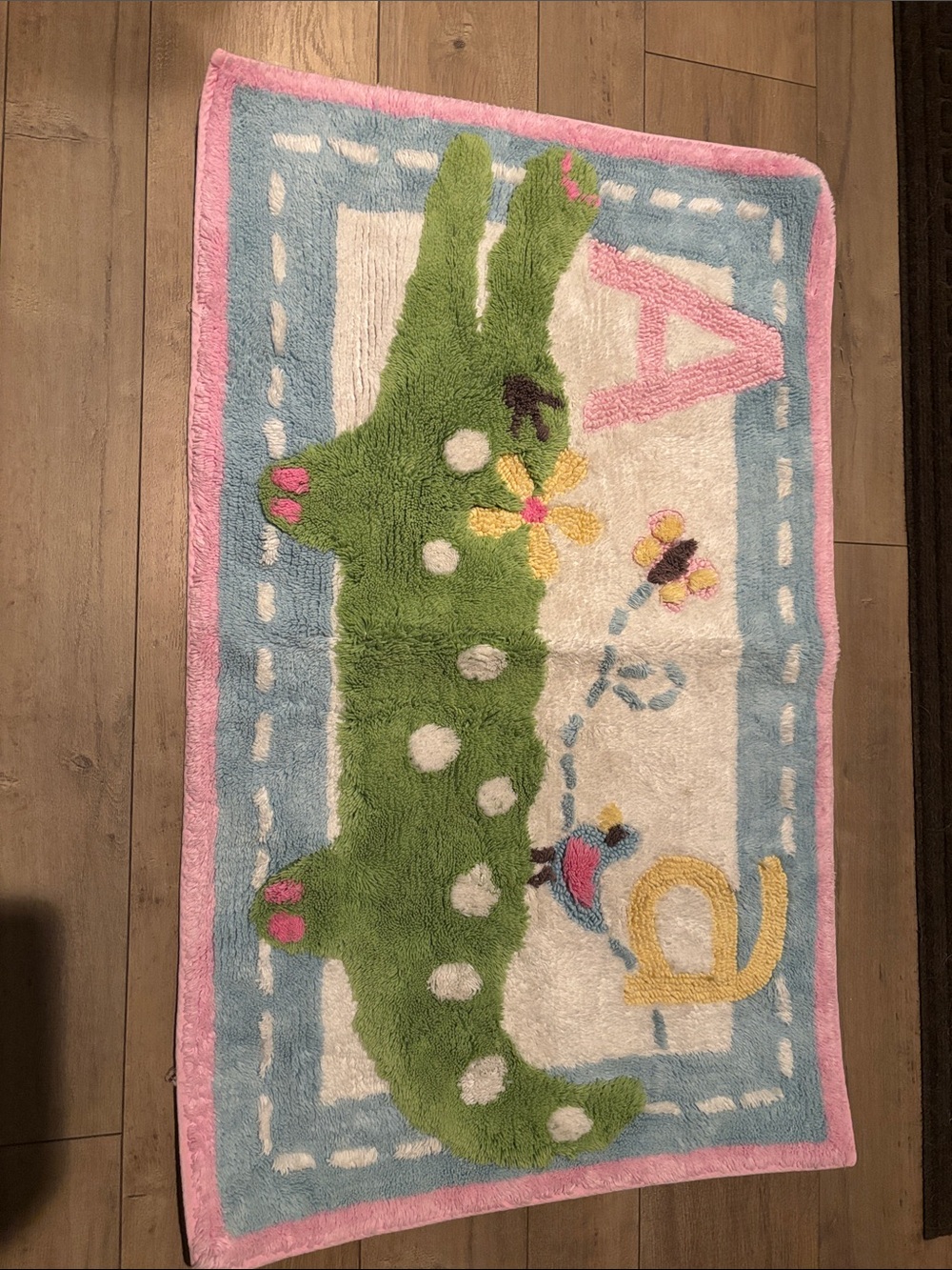 Pottery Barn Kids A is for Alligator bath mat